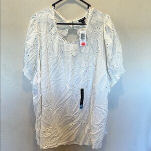 White Eyelet Women's Top